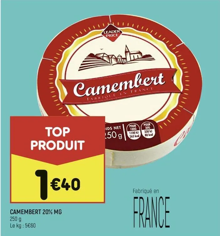 camembert 20% mg leader price
