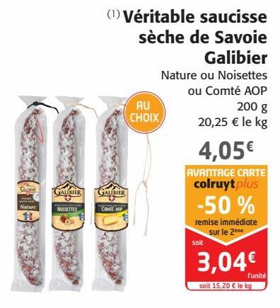 Véritable saucisse sèche de Savoie Galibier 