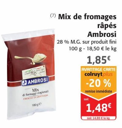 Mix de fromages râpés Ambrosi 