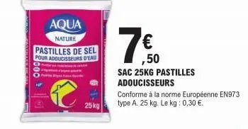 sel pour adoucisseurs d'eau aqua