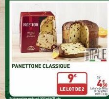 PANETTONE  PANETTONE CLASSIQUE  9⁰  LE LOT DE 2  HITALE  Seit  +50  S  sole 