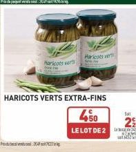 Haricots verts  ba  Haricots vert  HARICOTS VERTS EXTRA-FINS  450  LE LOT DE 2 