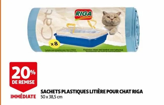 sachets plastiques litière pour chat riga