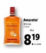 70 cl  Amaretto  28 % Vol. 19005  SLUDE 