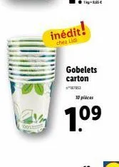 inédit!  chez lidl  gobelets carton 187853  10 places  1.0⁹ 