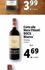 ka  corte alle mura chianti  docg riserva 13 % vol.  24092  75 el  4.6⁹  69 