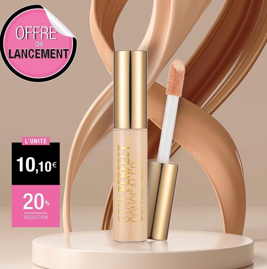 OFFRE  de  LANCEMENT  L'UNITÉ  10,10€  20%  RÉDUCTION  STAY PERFECT CONCEALER  IC SO  