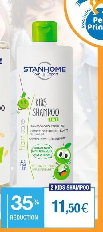 stanhome family expert  hair care  kids shampoo  2in1  shampooing doux demélant shampoo delicato districante per bambini champu suave desenredante  coffage facile  facile pettinatura facil de peinar  