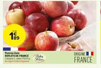 lekg  199⁹  89  pomme gala reflets de france  refers  catégode 1, cabre 1702159 france aurayon fruits & légumes  origine france 