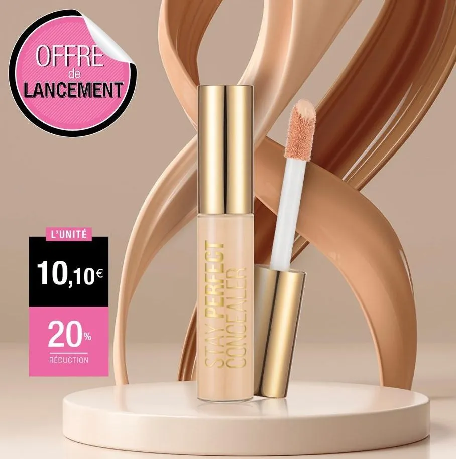 offre  de  lancement  l'unité  10,10€  20%  réduction  stay perfect concealer  ic so  