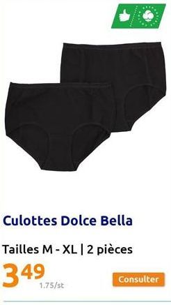 Culottes Dolce Bella  Tailles M-XL | 2 pièces  34⁹  1.75/st  