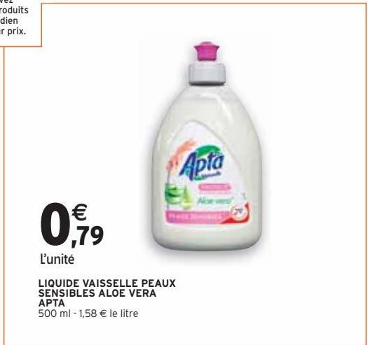 LIQUIDE VAISSELLE PEAUX SENSIBLES ALOE VERA APTA