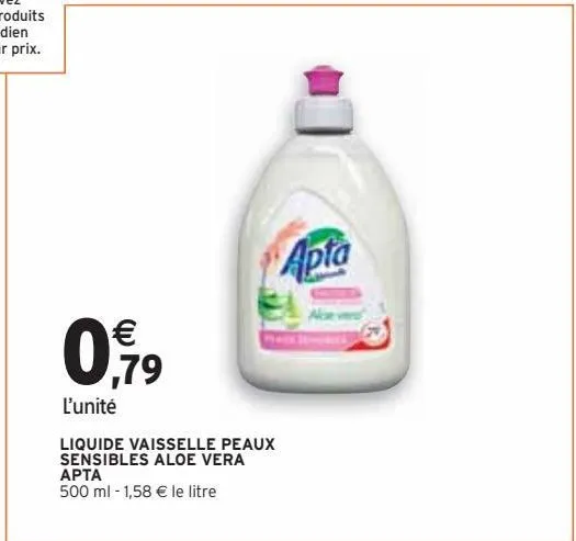 liquide vaisselle peaux sensibles aloe vera apta