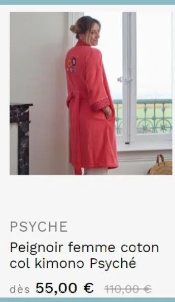 psyche peignoir femme coton col kimono psyché  dès 55,00 € 110,00 € 