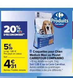 croquettes pour chien Carrefour