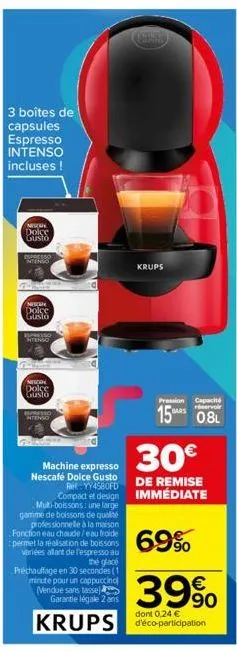 3 boîtes de capsules  espresso  intenso  incluses !  nisan  dolce  gusto  espresso ntenso  neon dolce  gusto  tenso  nacion  dolce  gusto  tenso  machine expresso  nescafé dolce gusto  multi-boissons: