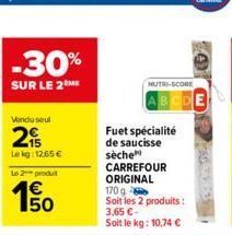 saucisse sèche Carrefour