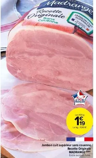 jambon cuit madrange