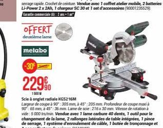 OFFERT  deuxième lame  metabo  -30%  22990  1500 W 