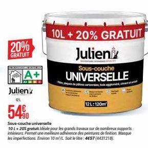 20%  GRATUIT  CHITRAL CANELARIA  A+  Julien  12 L  54%  Sous-couche universelle  10L + 20% gratuit idéale pour les grands travaux sur de nombreux supports intérieurs. Permet une meilleure adhérence de