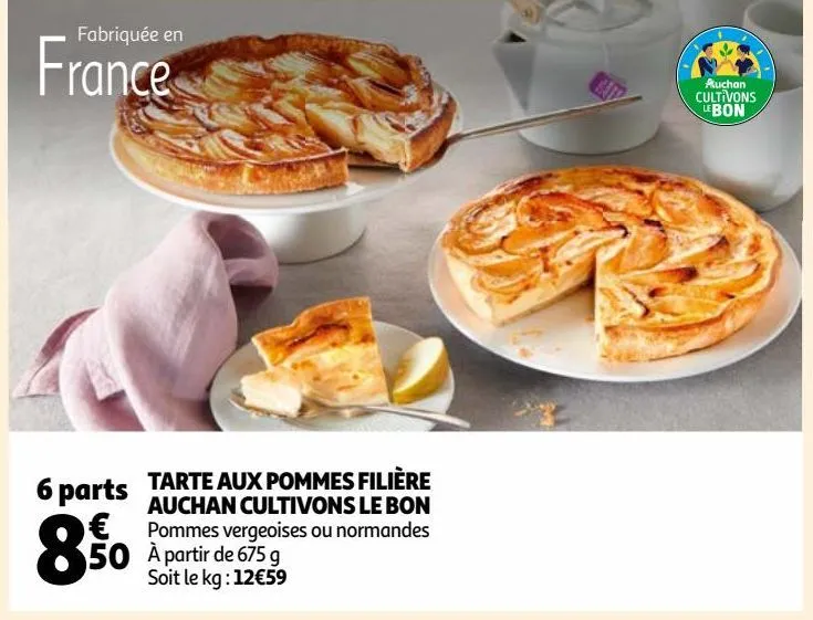 tarte aux pommes filière auchan cultivons le bon