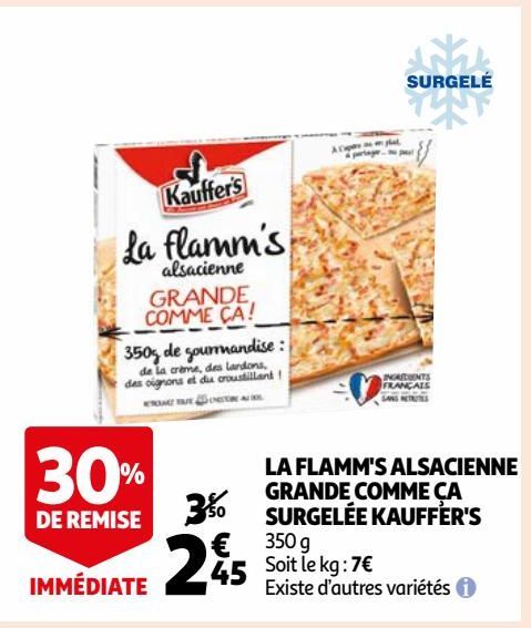 LA FLAMM'S ALSACIENNE GRANDE COMME ÇA SURGELÉE KAUFFER'S