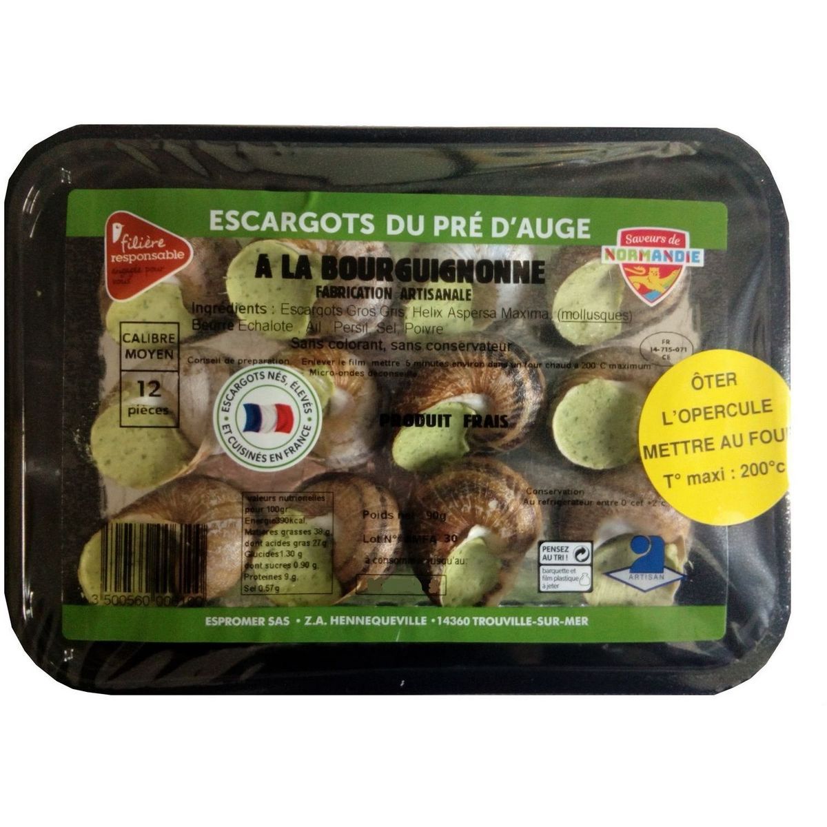 12 ESCARGOTS À LA BOURGUIGNONNE FILIÈRE AUCHAN CULTIVONS LE BON