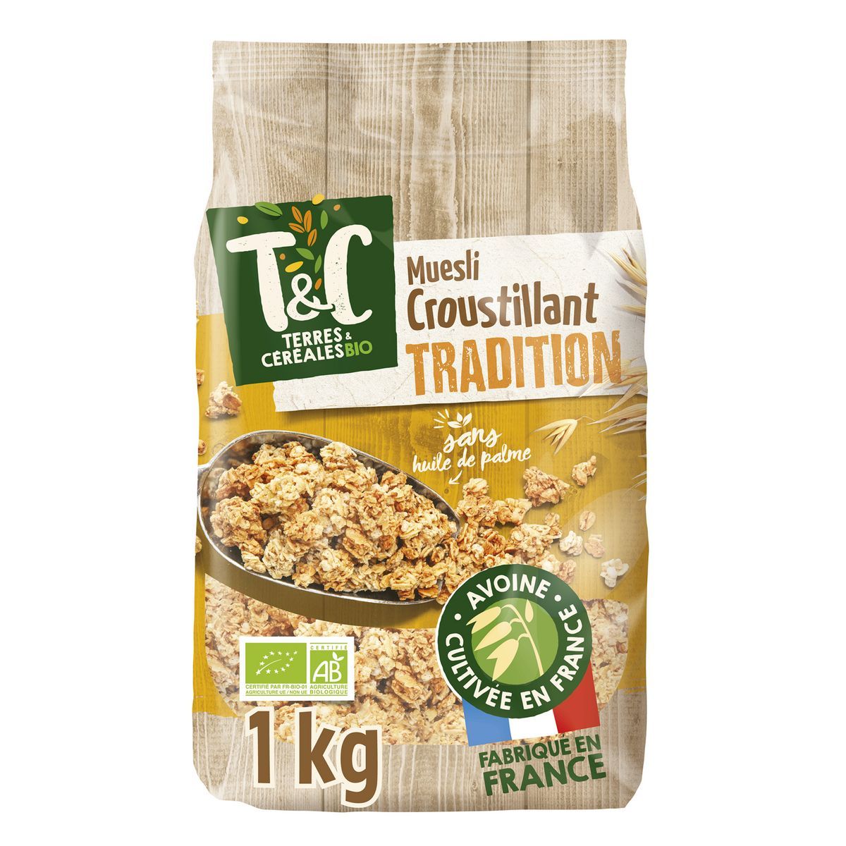 MUESLI CROUSTILLANT TRADITION BIO TERRES & CÉRÉALES BIO