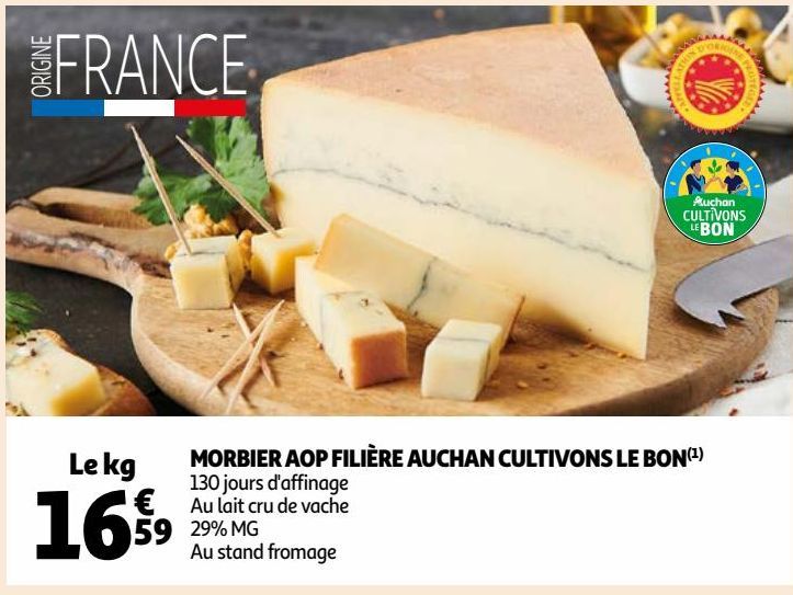 MORBIER AOP FILIÈRE AUCHAN CULTIVONS LE BON