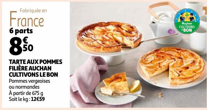  TARTE AUX POMMES FILIÈRE AUCHAN CULTIVONS LE BON