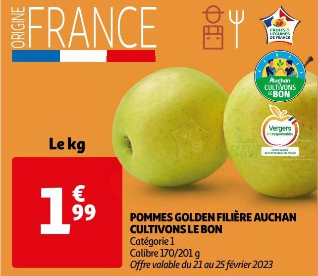 POMMES GOLDEN AUCHAN CULTIVONS LE BON