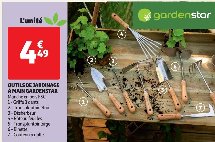 OUTILS DE JARDINAGE À MAIN GARDENSTAR