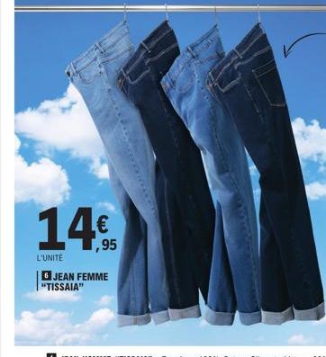 1,95  L'UNITÉ  GJEAN FEMME "TISSAIA" 