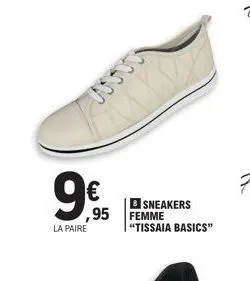 ,95  la paire  sneakers femme "tissaia basics" 