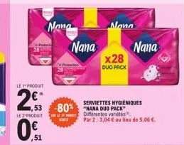 serviettes hygiéniques nana