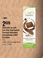 chocolat au lait Lindt