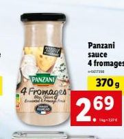 PANZANI  4 Fromages  By Cre E&From Fra  FAKAD  Panzani sauce  2.69  4 fromages  -  370 g 