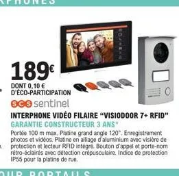 interphone vidéo 3m