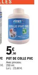 fist colle pvc gel  pot de colle pvc  avec pinceau. 250 ml.  le l: 23,60 €. 