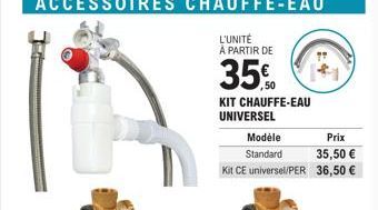 Modèle  Standard  Kit CE universel/PER  Prix  35,50 €  36,50 € 