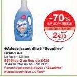 ●Adoucissant dilué "Soupline"  -70%  SUR LE ARTICLE IMMEDIATEMENT  2e73  CUNITE 