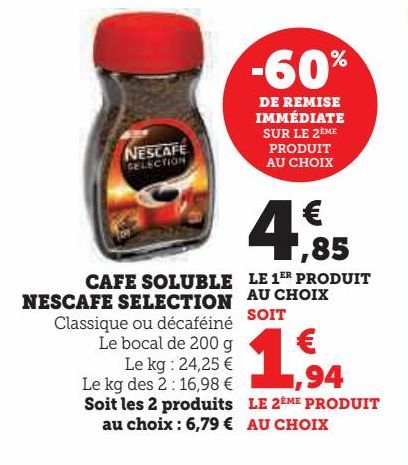 CAFE SOLUBLE NESCAFE SELECTION