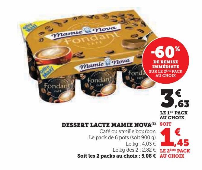 DESSERT LACTE MAMIE NOVA