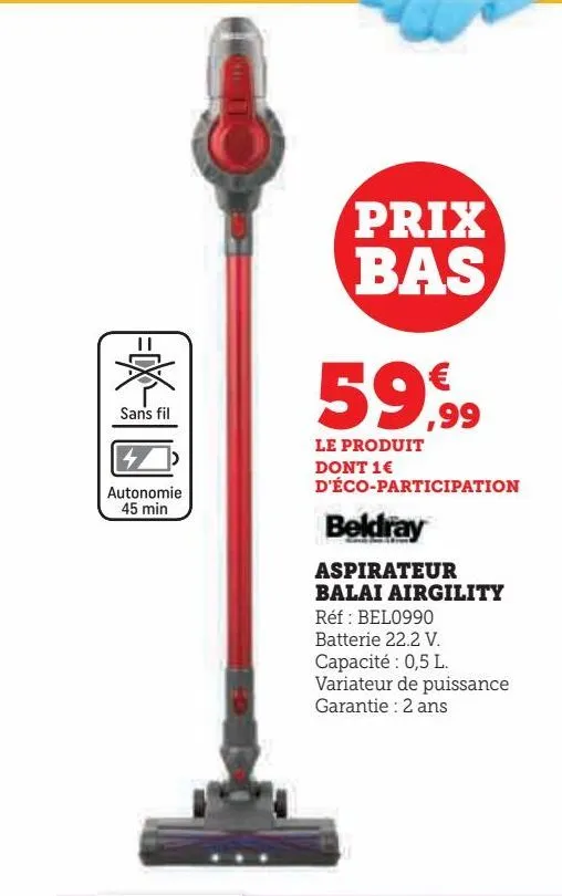 Promo Dyson aspirateur sans fil chez Hyper U