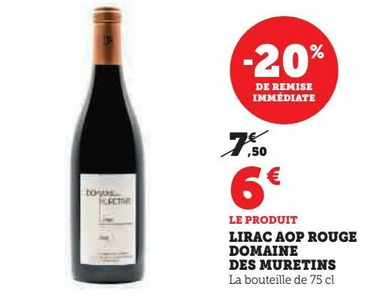 lirac aop rouge  domaine  des muretins