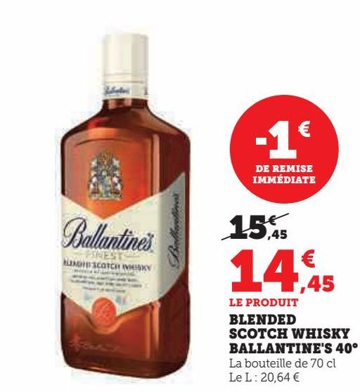 BLENDED SCOTCH WHISKY BALLANTINE'S 40°