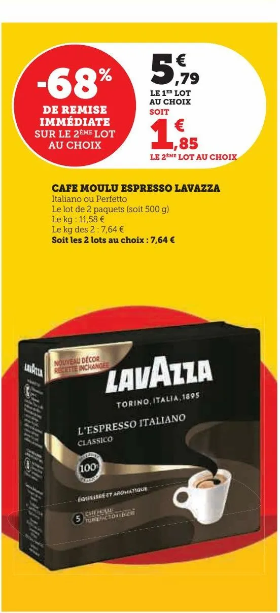 cafe moulu espresso lavazza