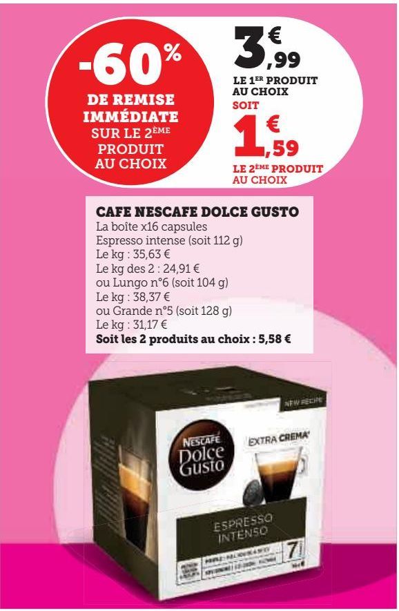 CAFE NESCAFE DOLCE GUSTO