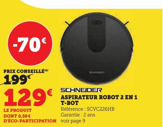 ASPIRATEUR ROBOT 2 EN 1 T-BOT