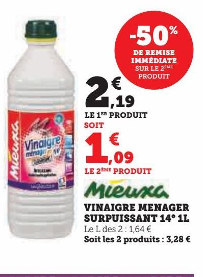 VINAIGRE MENAGER SURPUISSANT 14° 1L